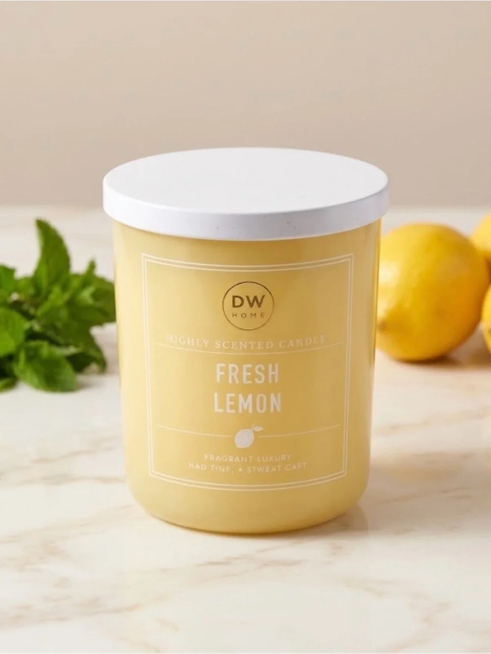 NWT DW Home Fresh Lemon 2-Wick Scented Jar Candle